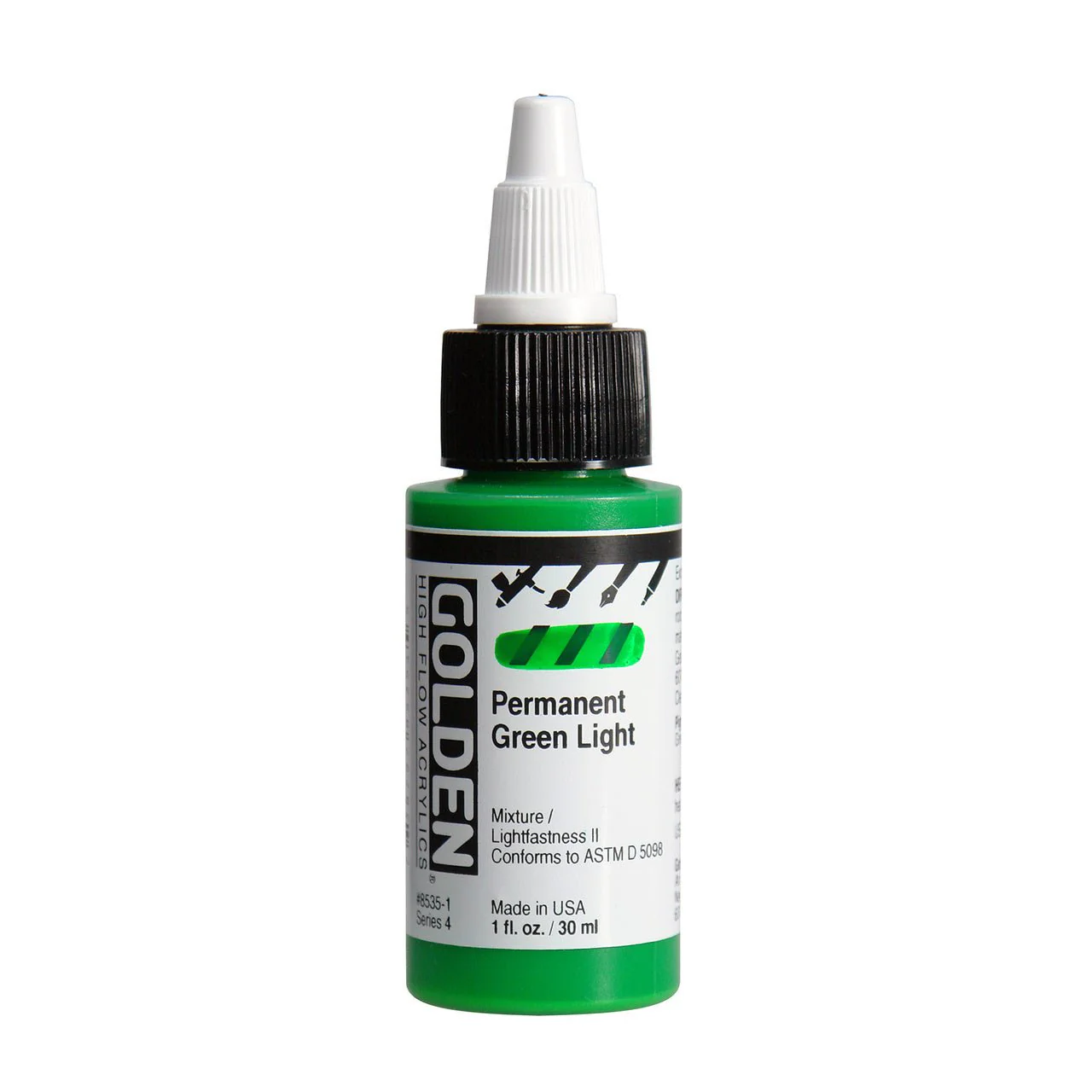 Golden High Flow Acrylic Permanent Green Light 1 oz