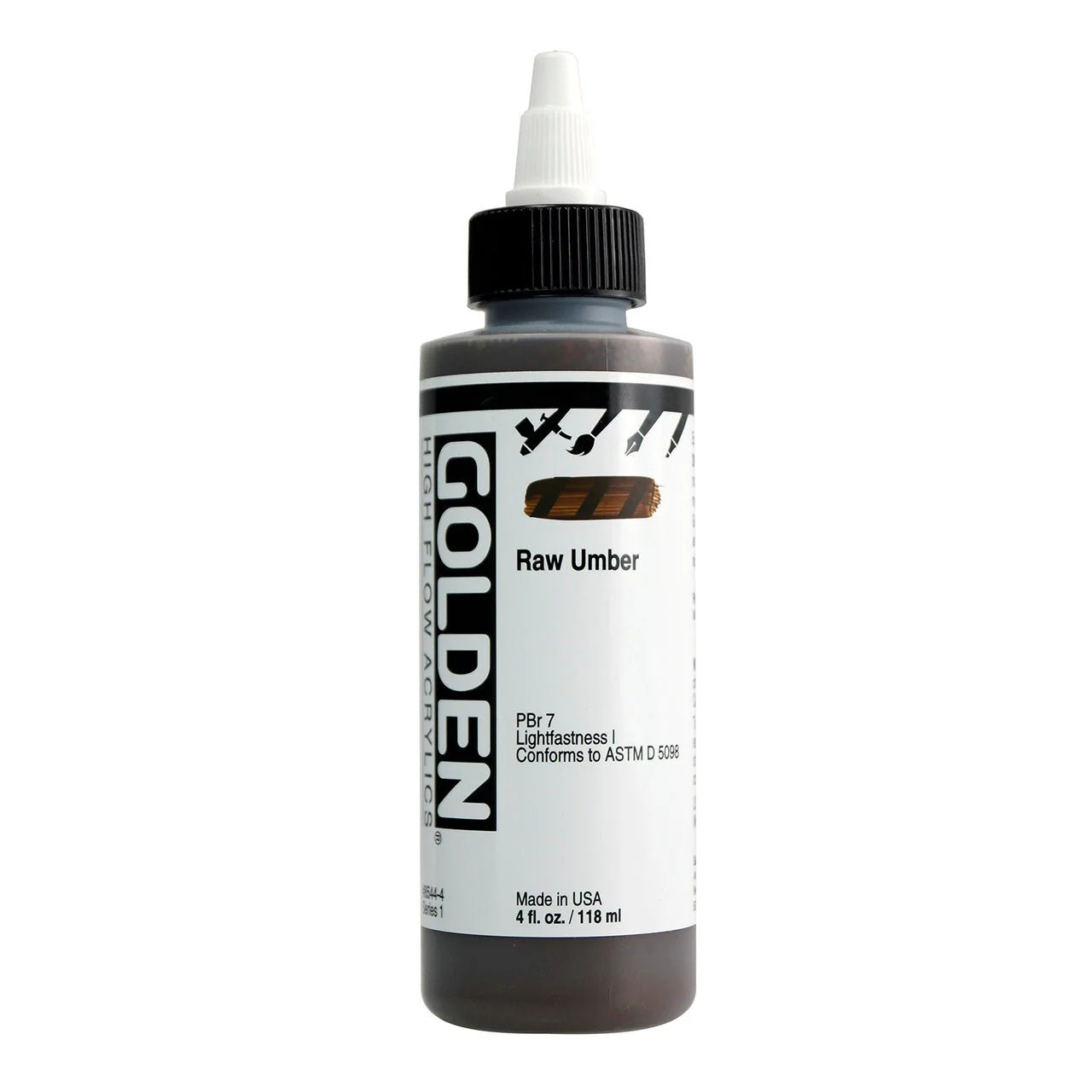 Golden High Flow Acrylic Raw Umber 4 oz