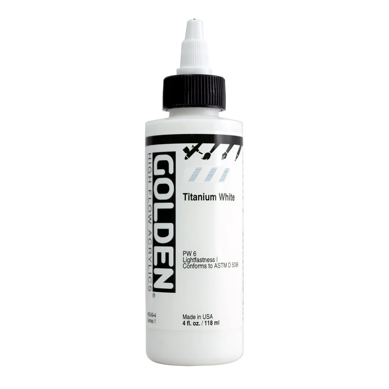 Golden High Flow Acrylic Titanium White 4 oz