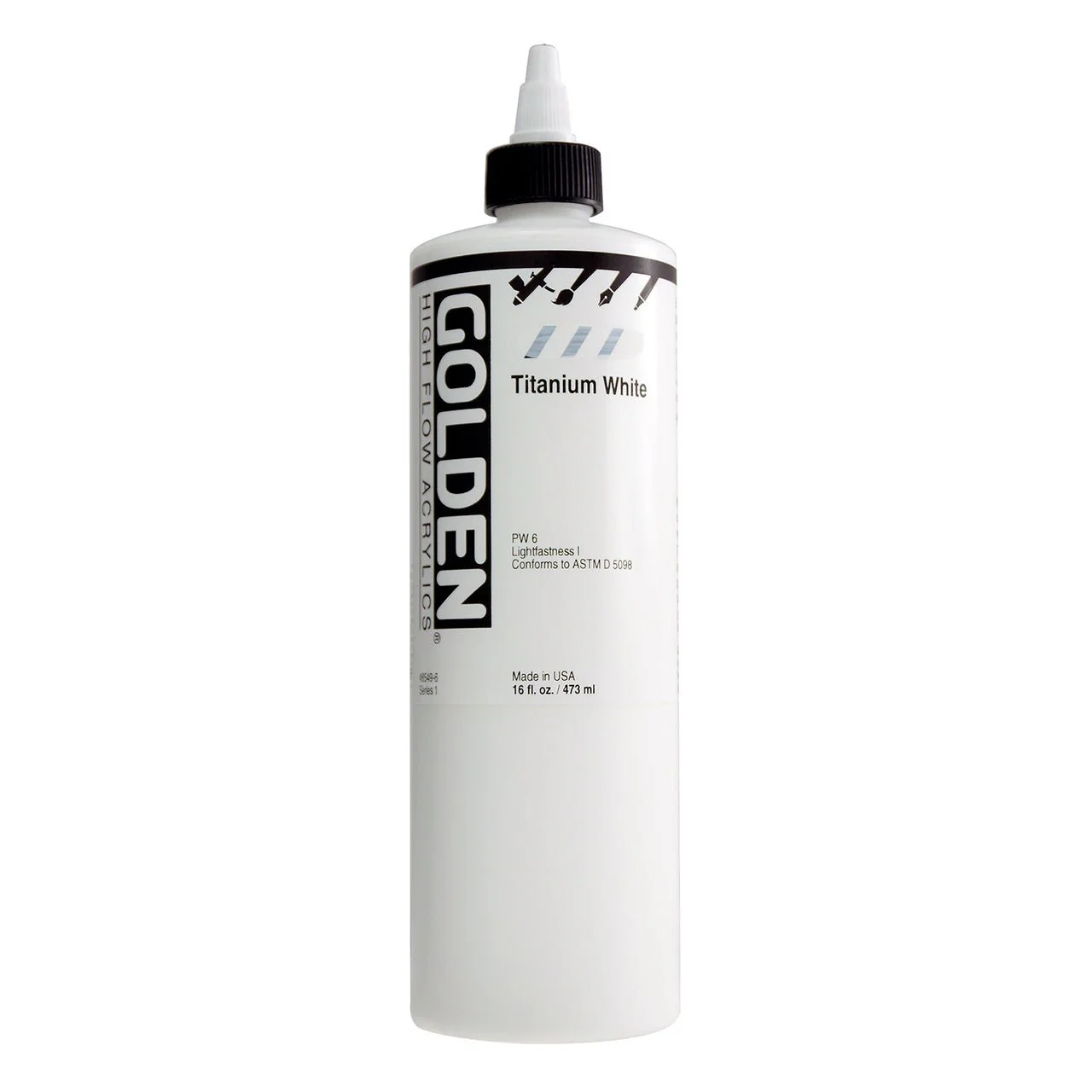 Golden High Flow Acrylic Titanium White 16 oz