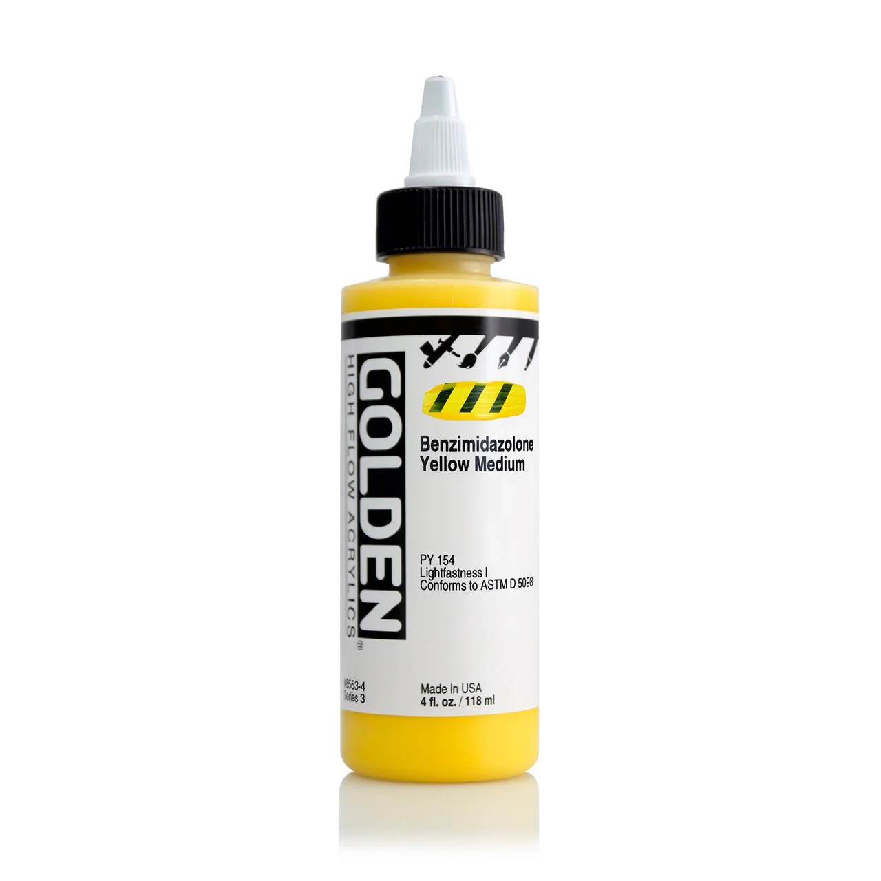 Golden High Flow Acrylic Benzimadazolone Yellow Medium 4 oz