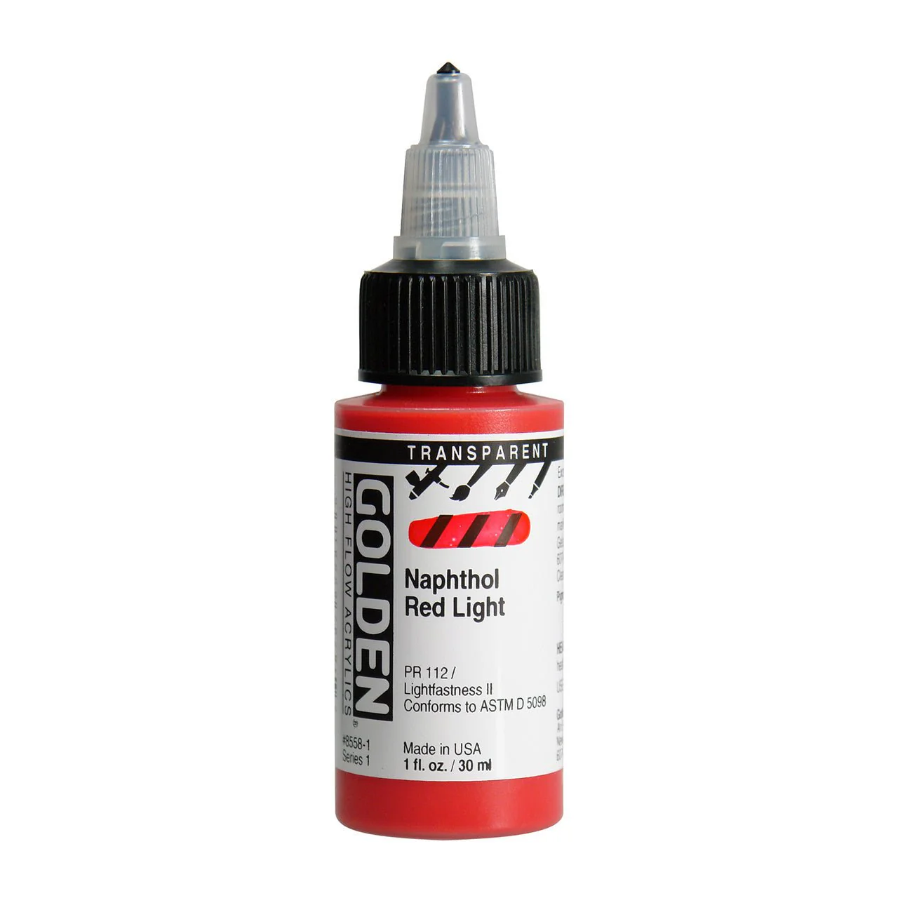 Golden High Flow Acrylic Transparent Napthol Red Light 1 oz