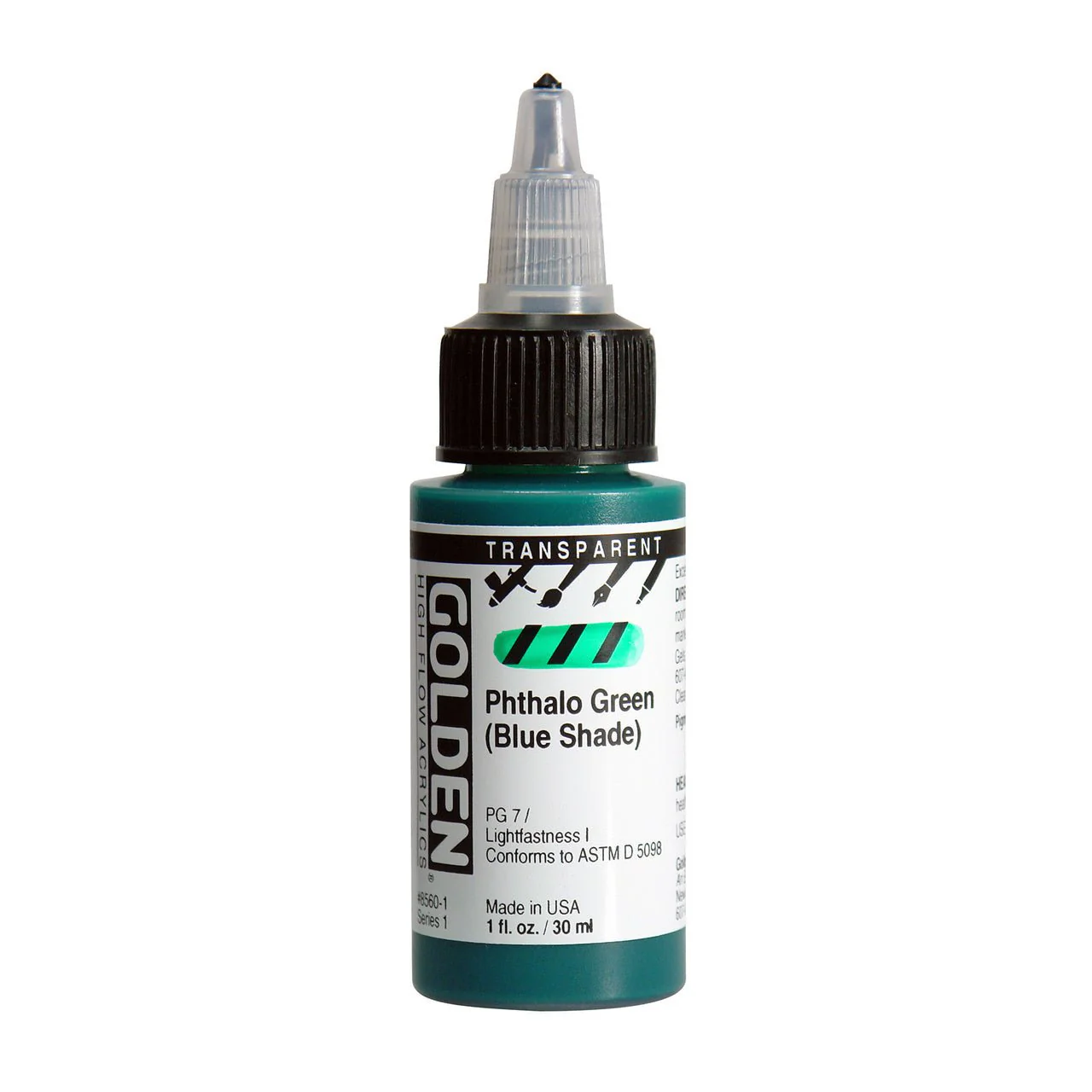 Golden High Flow Acrylic Transparent Phthalo Green (Blue Shade) 1 oz