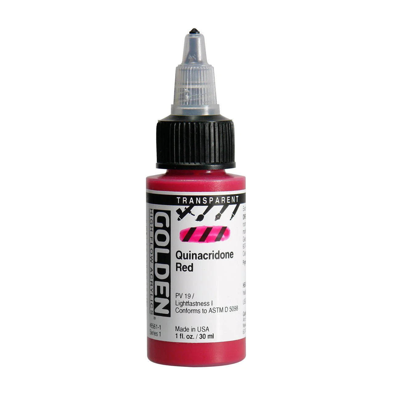 Golden High Flow Acrylic Transparent Quinacridone Red 1 oz