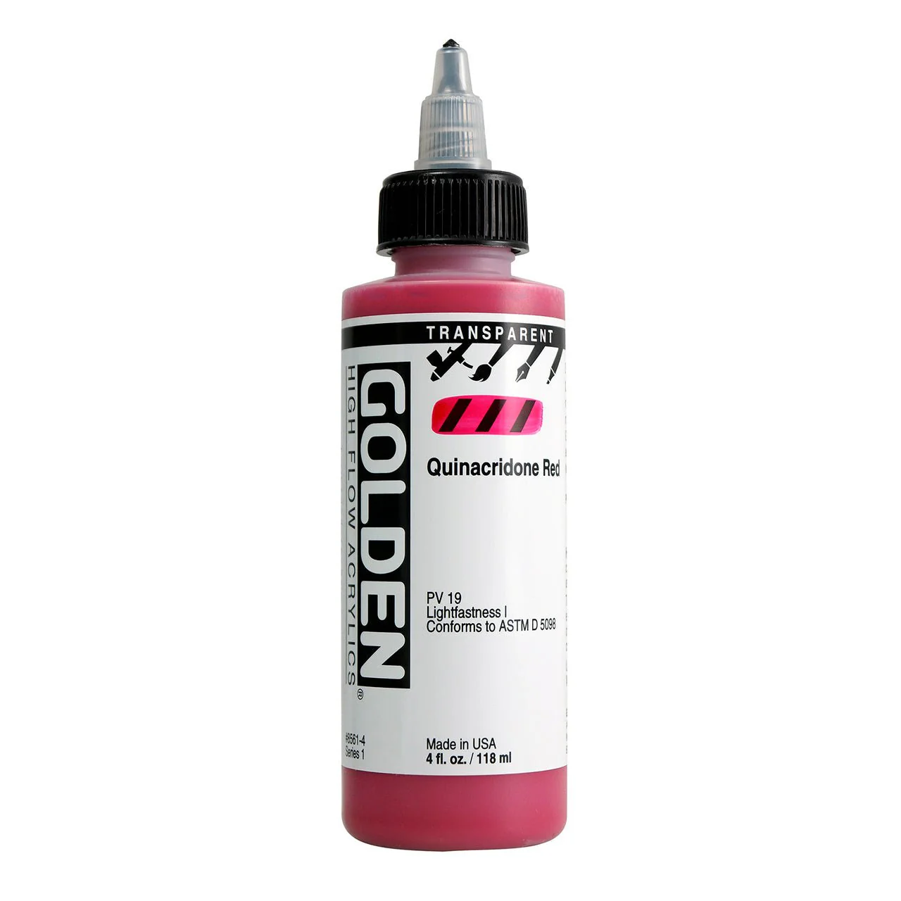 Golden High Flow Acrylic Transparent Quinacridone Red 4 oz