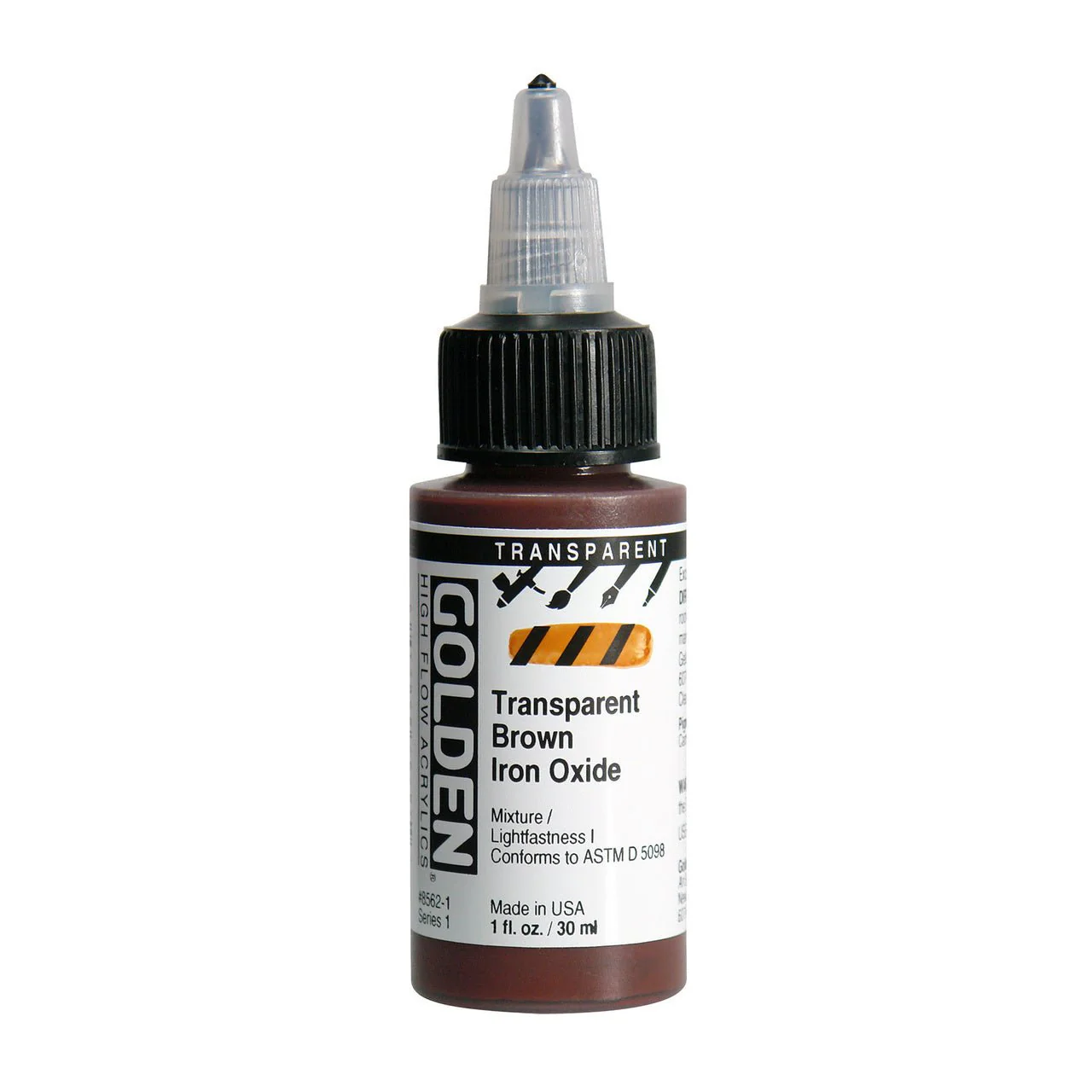 Golden High Flow Acrylic Transparent Brown Iron Oxide 1 oz