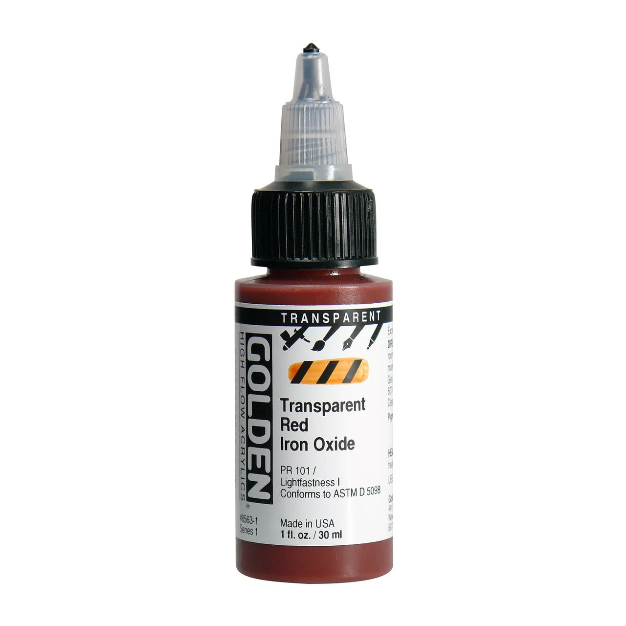Golden High Flow Acrylic Transparent Red Iron Oxide 1 oz