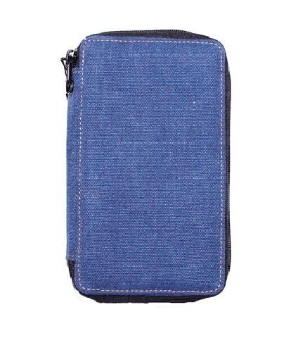 Global Art Canvas Pencil Case - Denim Maximum capacity 48, best suited for 24