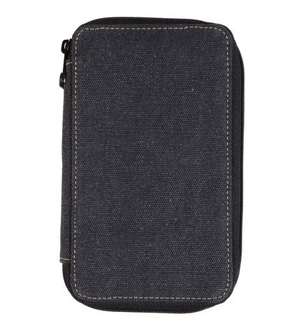 Global Art Canvas Pencil Case - Black Maximum capacity 48, best suited for 24
