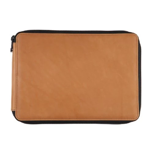 Global Art Empty Pencil Case - Leather Antique Brown 120 Capacity