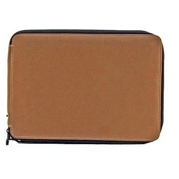 Global Art Empty Pencil Case - Leather Antique Brown 48 Capacity