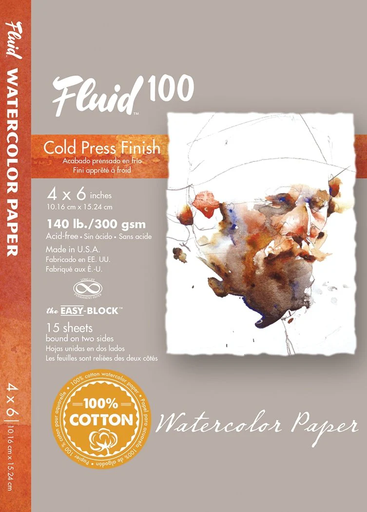 Fluid 100 EZ Block 140lb Cold Press 4X6 15 Sheets