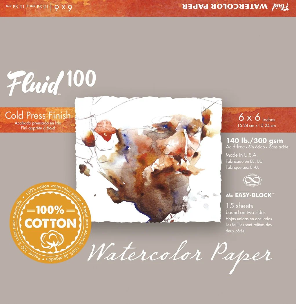 Fluid 100 EZ Block 140lb Cold Press 6X6 15 Sheets