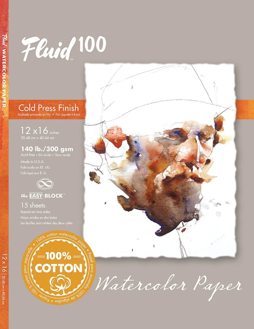 Fluid 100 EZ Block 140lb Cold Press 12X16 15 Sheet