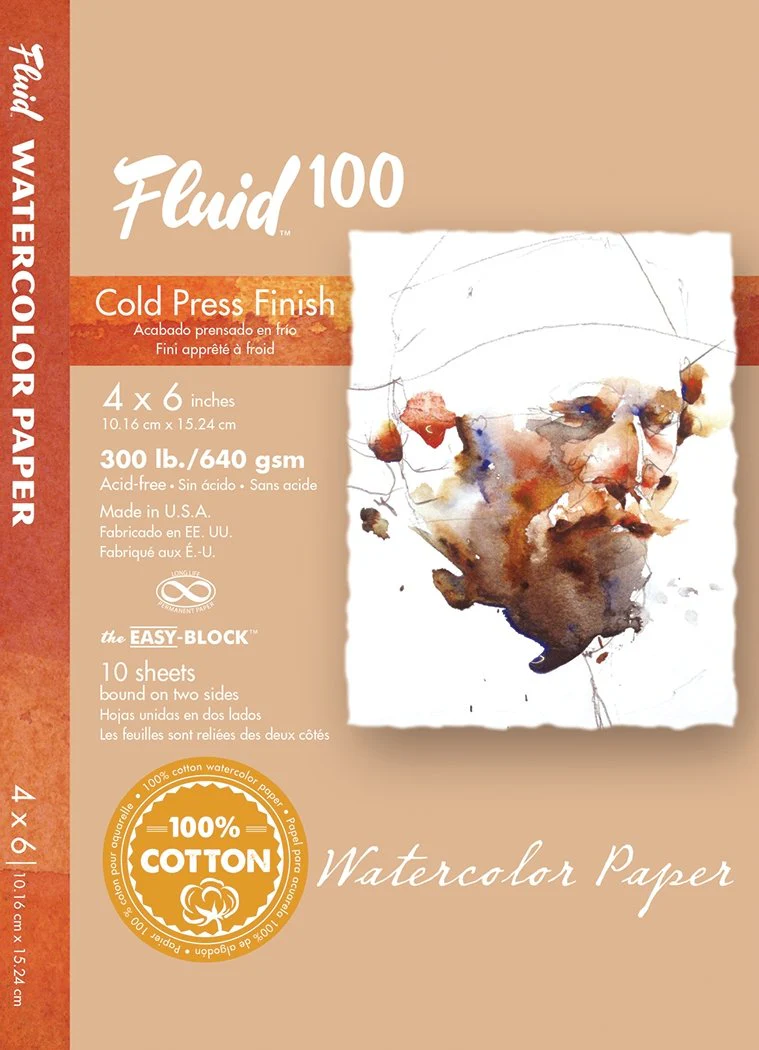 Fluid 100 EZ Block 300lb Cold Press 4X6 10 Sheets