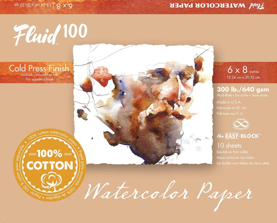 Fluid 100 EZ Block 300lb Cold Press 6X8 10 Sheets