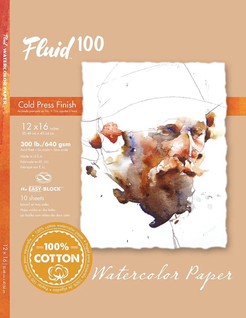 Fluid 100 EZ Block 300lb Cold Press 12X16 10 Sheets