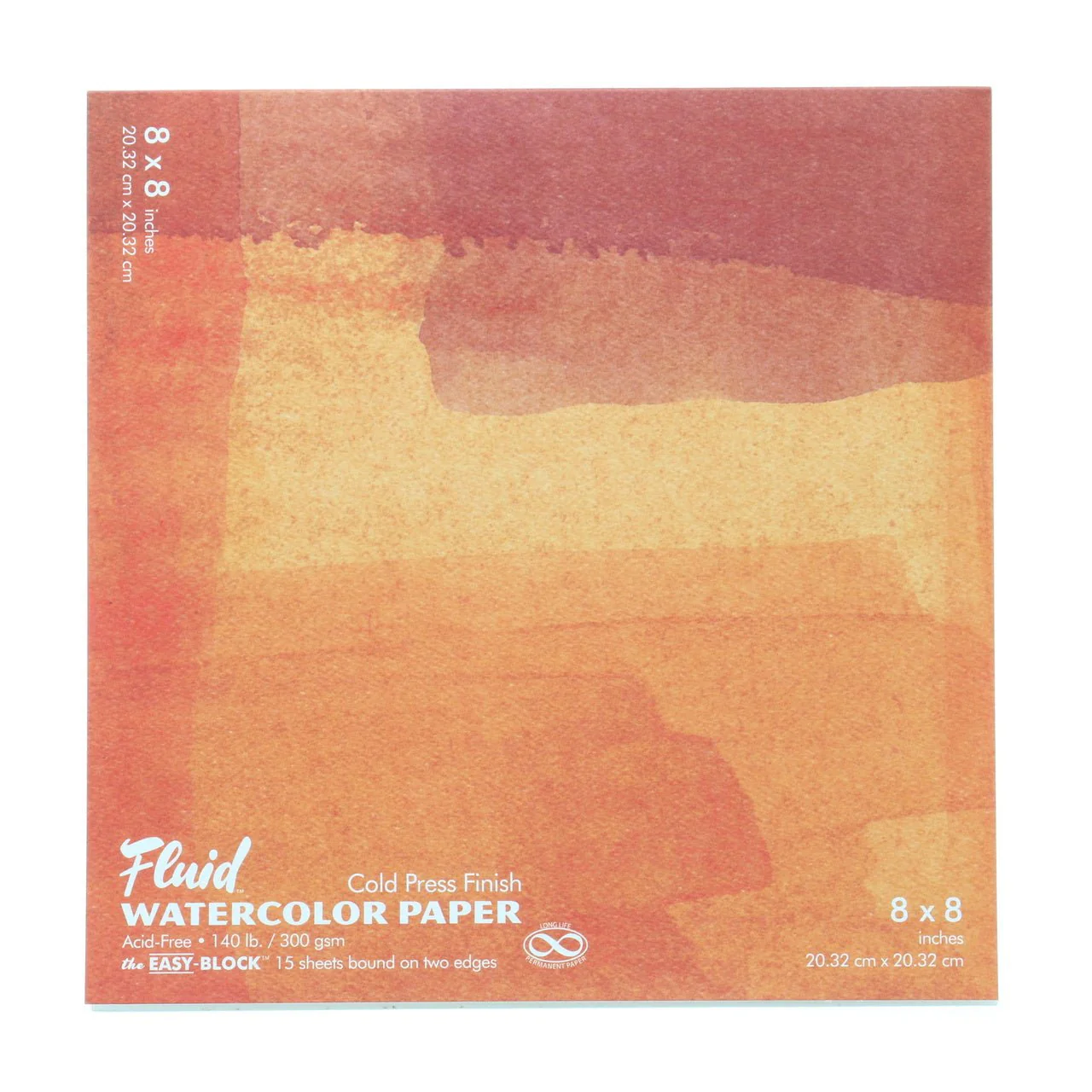Fluid Watercolor Block - Cold Press -  8X8