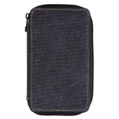 Global Art Canvas Pencil Case - Black Maximum capacity 24, best suited for 12