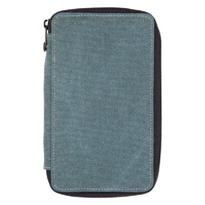 Global Art Canvas Pencil Case - Steel Blue - Maximum capacity 24, best suited for 12