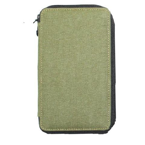 Global Art Canvas Pencil Case - Olive Maximum capacity 48, best suited for 24