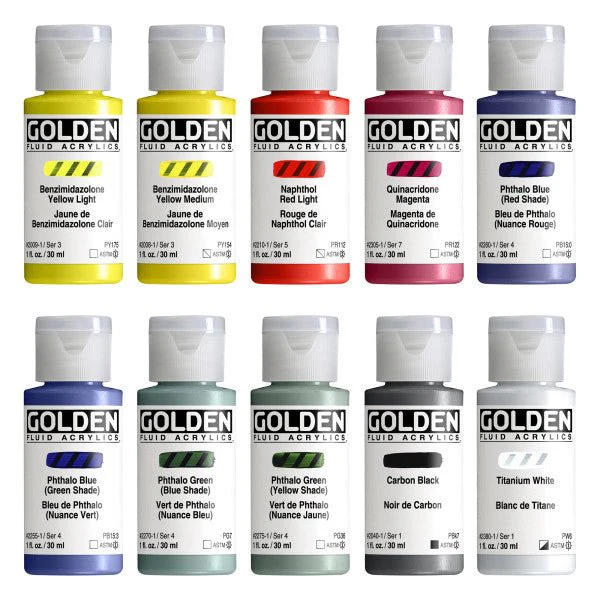 Golden Fluid Acrylic 10 Color Mixing Set - Image 2
