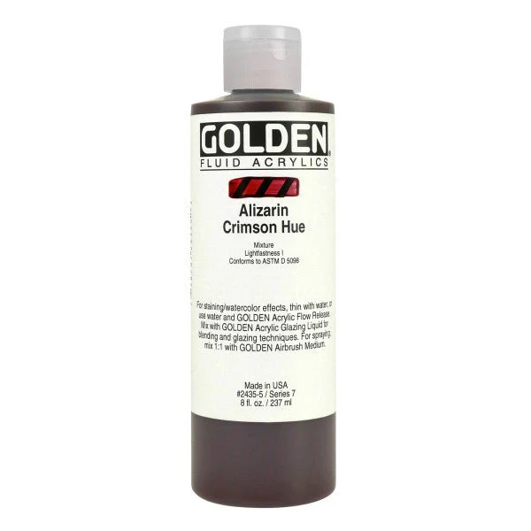 Golden Fluid Acrylic Alizarin Crimson Hue 8 oz