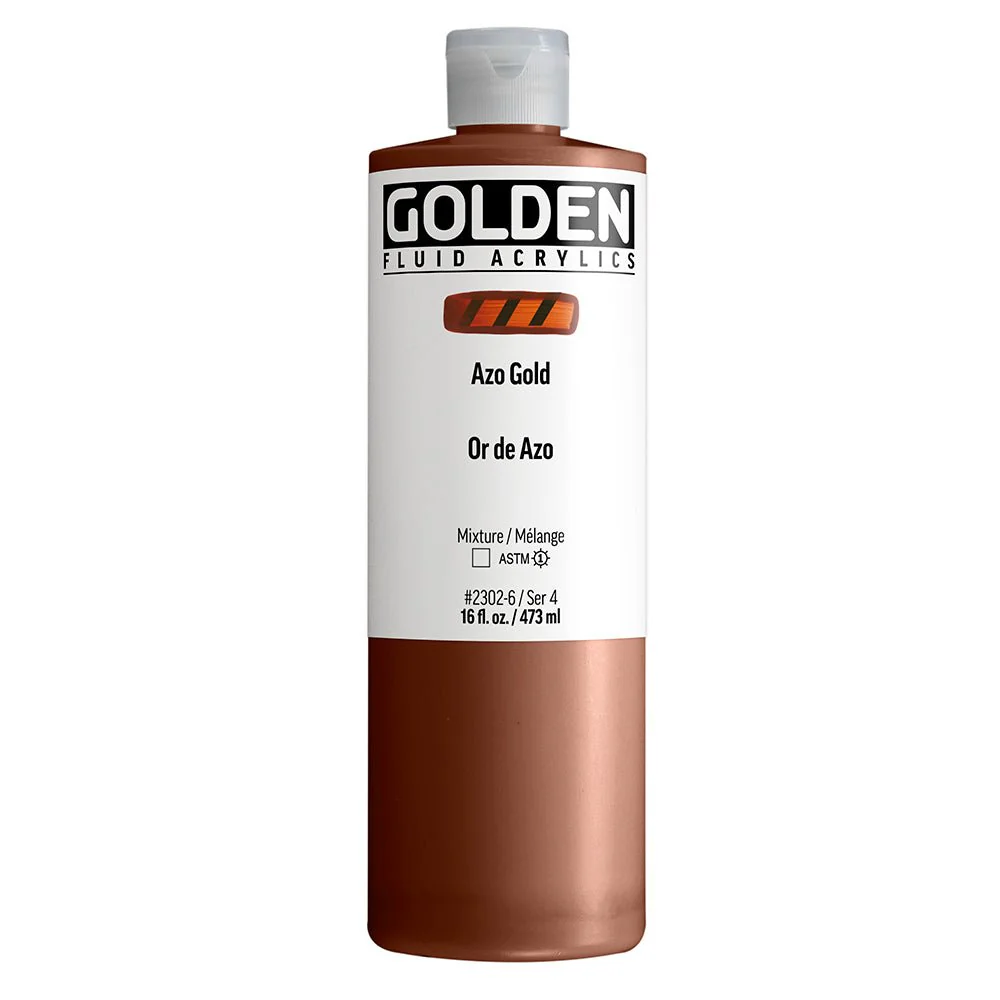 Golden Fluid Acrylic Azo Gold 16 oz
