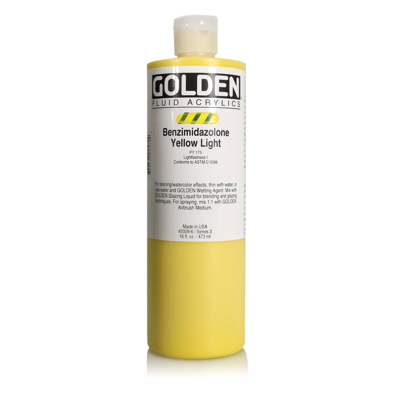 Golden Fluid Acrylic Benzimidazolone Yellow Light 16 oz