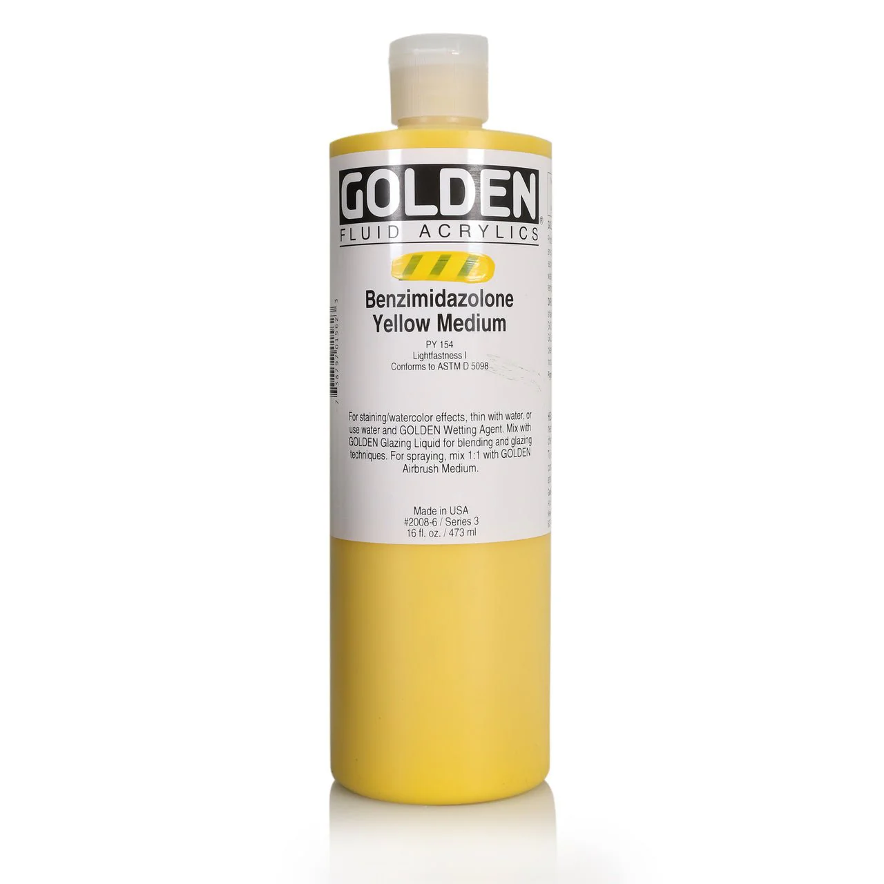 Golden Fluid Acrylic Benzimidazolone Yellow Medium 16 oz