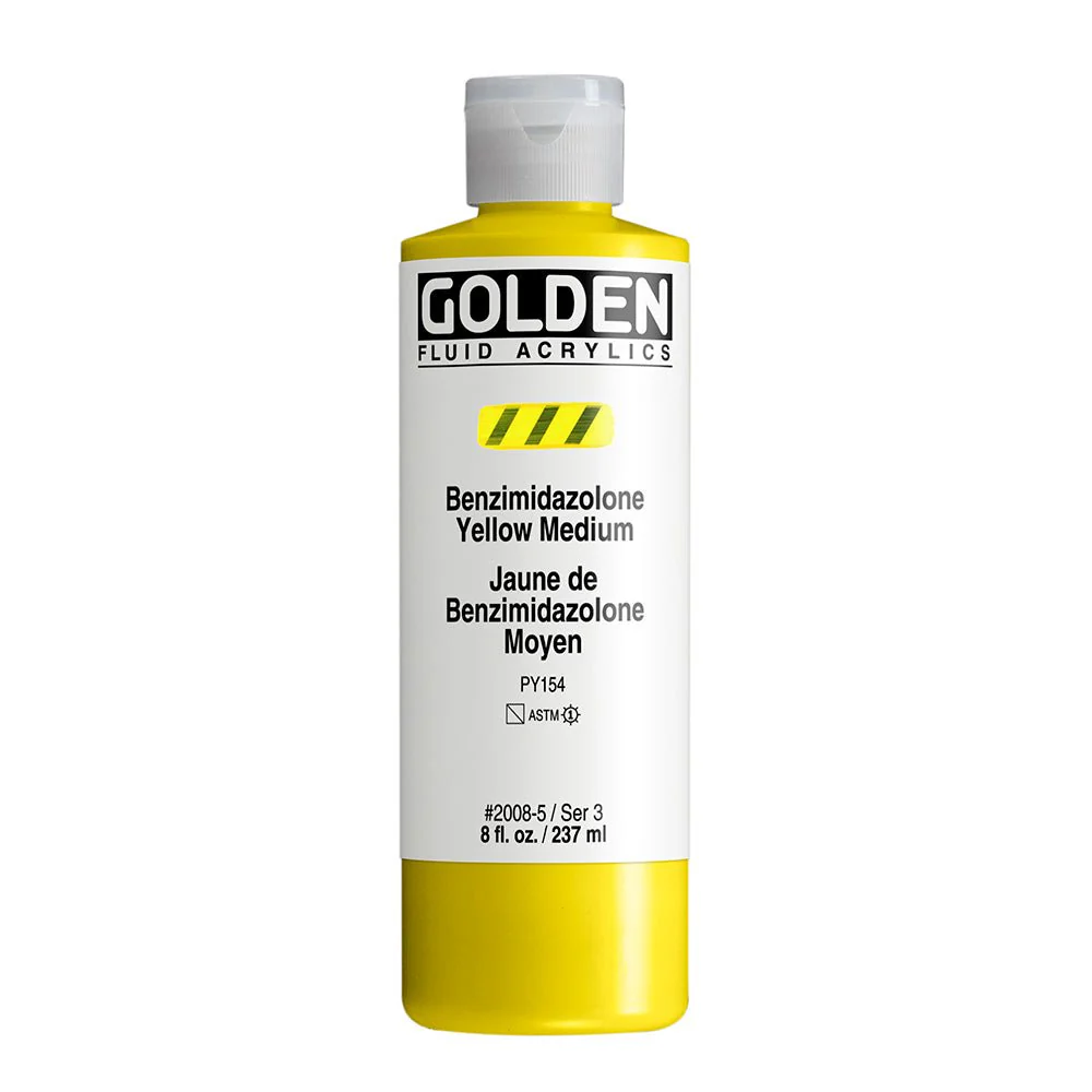 Golden Fluid Acrylic Benzimidazolone Yellow Medium 8 oz