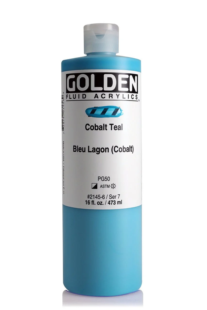 Golden Fluid Acrylic Cobalt Teal 16 oz