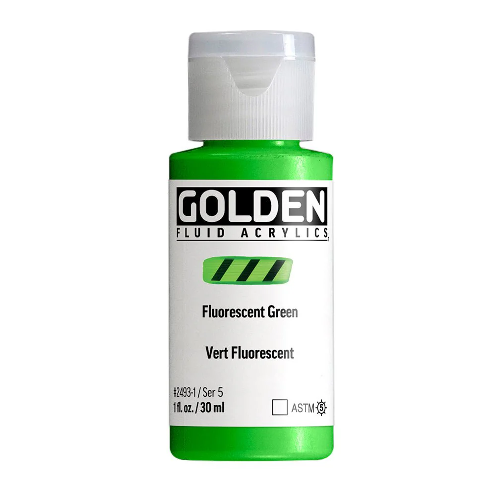 Golden Fluid Acrylic Fluorescent Green 1 oz