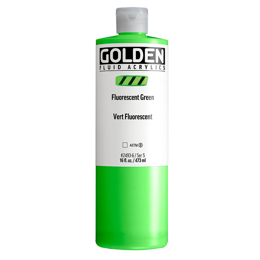 Golden Fluid Acrylic Fluorescent Green 16 fl. oz. / 473 ml