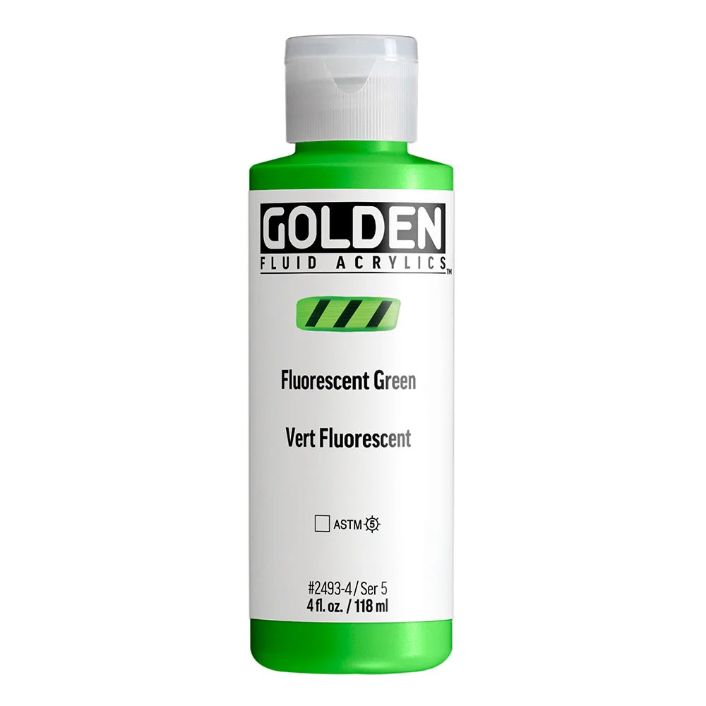 Golden Fluid Acrylic Fluorescent Green 4 oz