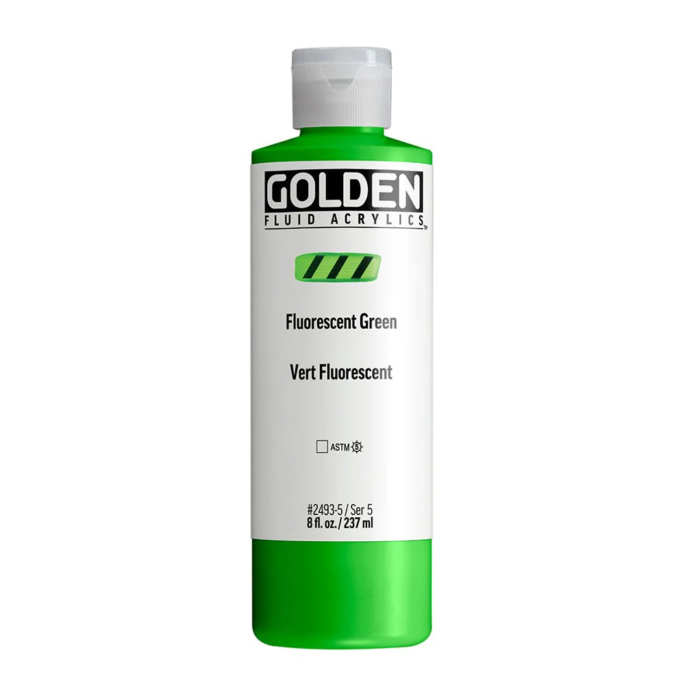 Golden Fluid Acrylic Fluorescent Green 8 fl. oz. / 237 ml