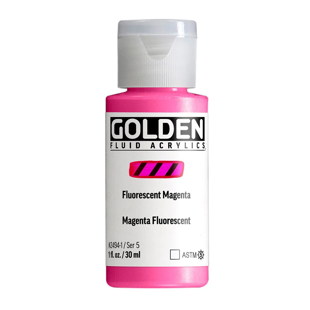 Golden Fluid Acrylic Fluorescent Magenta 1 oz