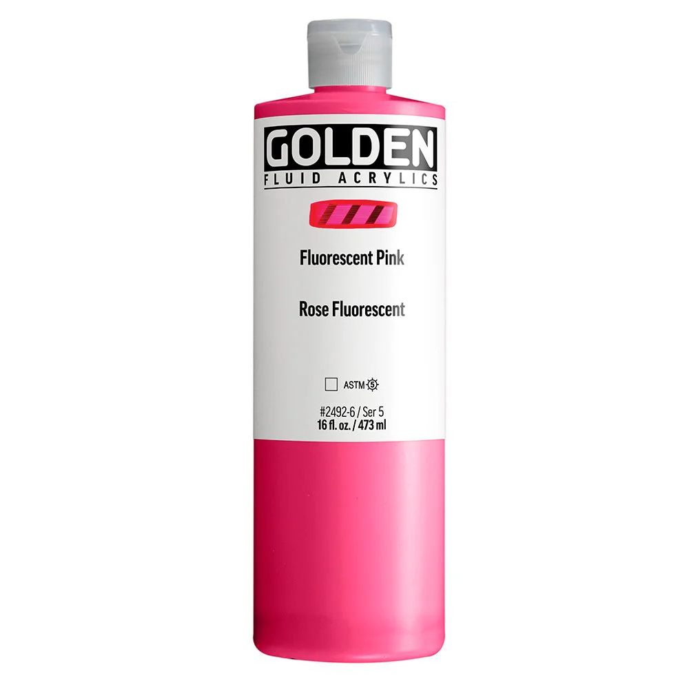Golden Fluid Acrylic Fluorescent Pink 16 fl. oz. / 473 ml
