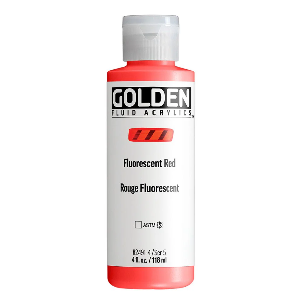 Golden Fluid Acrylic Fluorescent Red 4 oz
