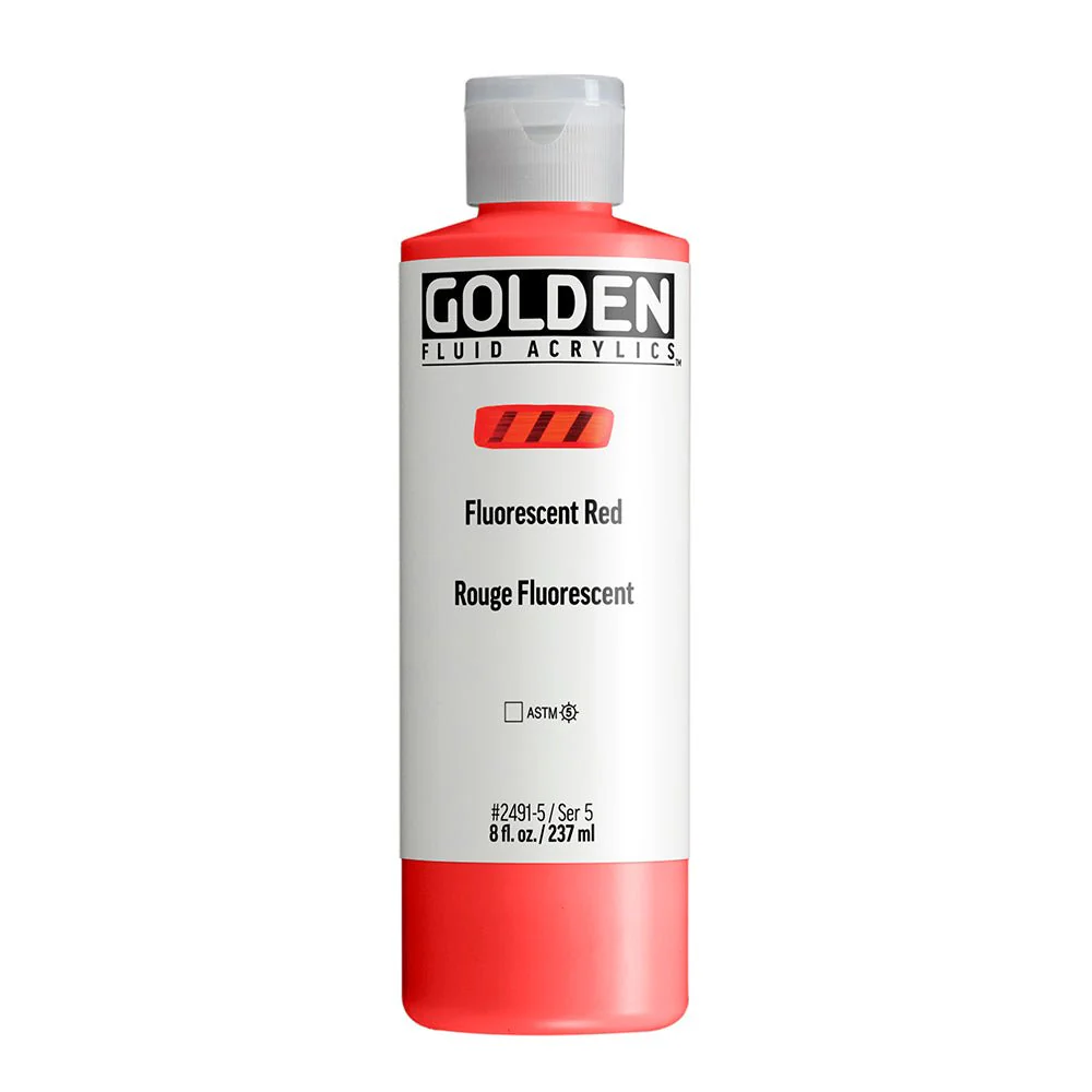 Golden Fluid Acrylic Fluorescent Red 8 fl. oz. / 237 ml