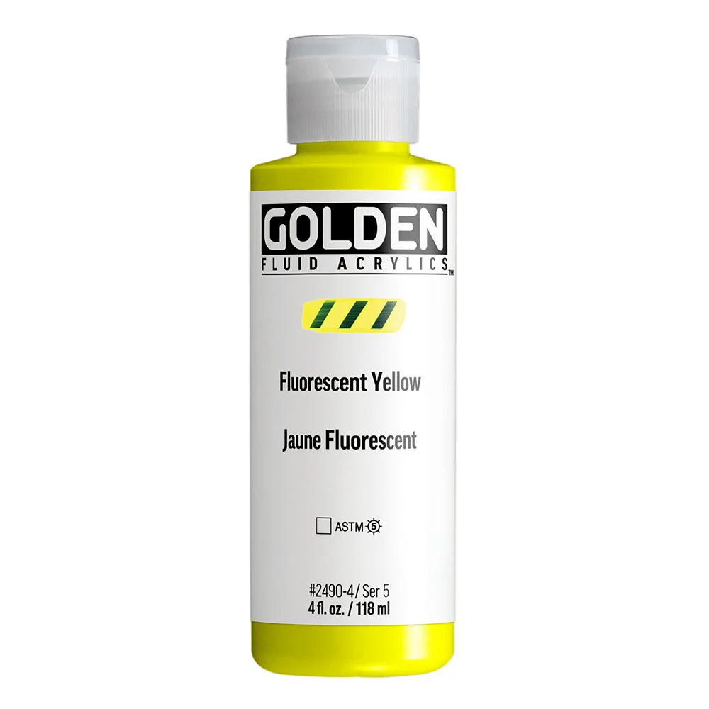 Golden Fluid Acrylic Fluorescent Yellow 4 oz