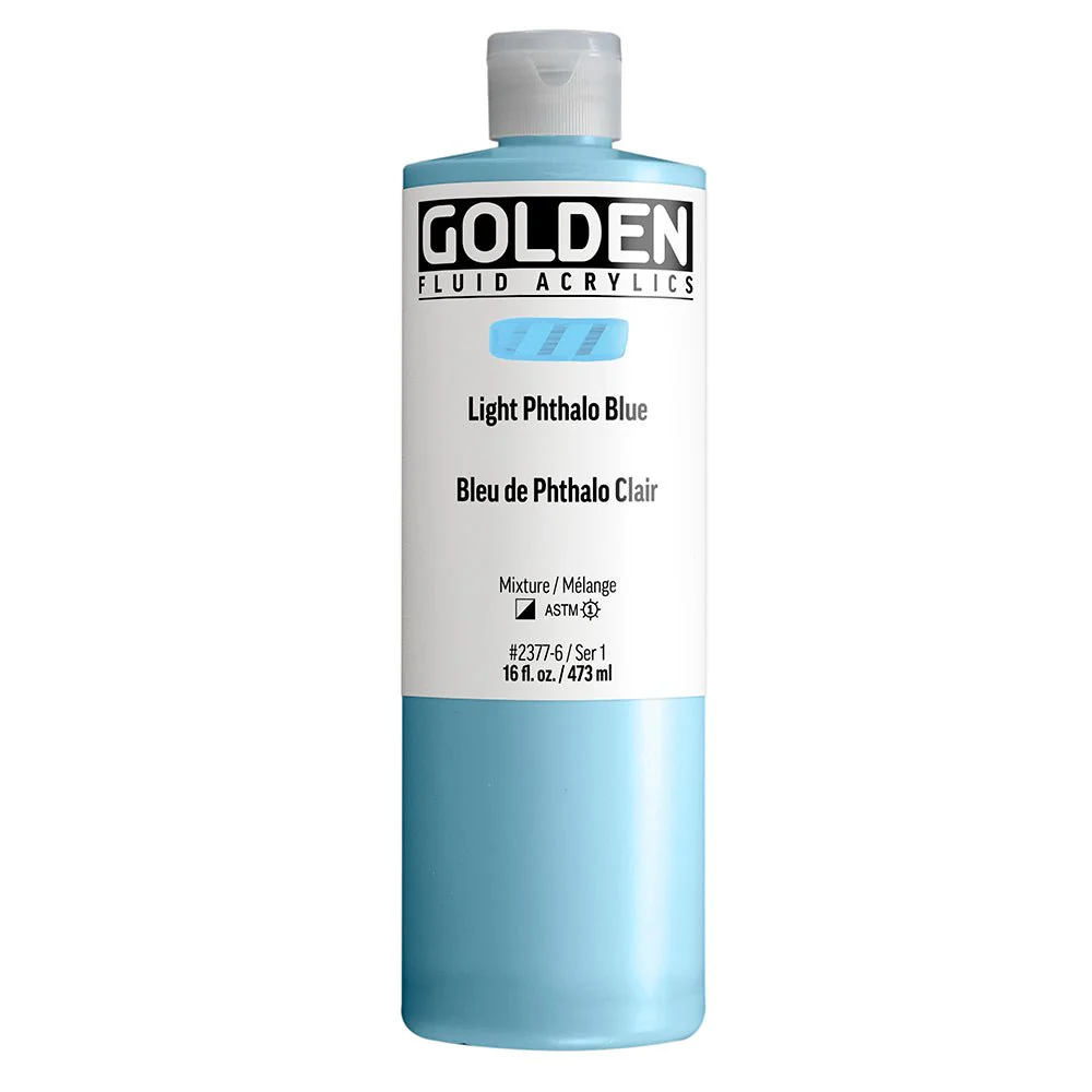 Golden Fluid Acrylic Light Phthalo Blue  16 fl. oz. / 473 ml
