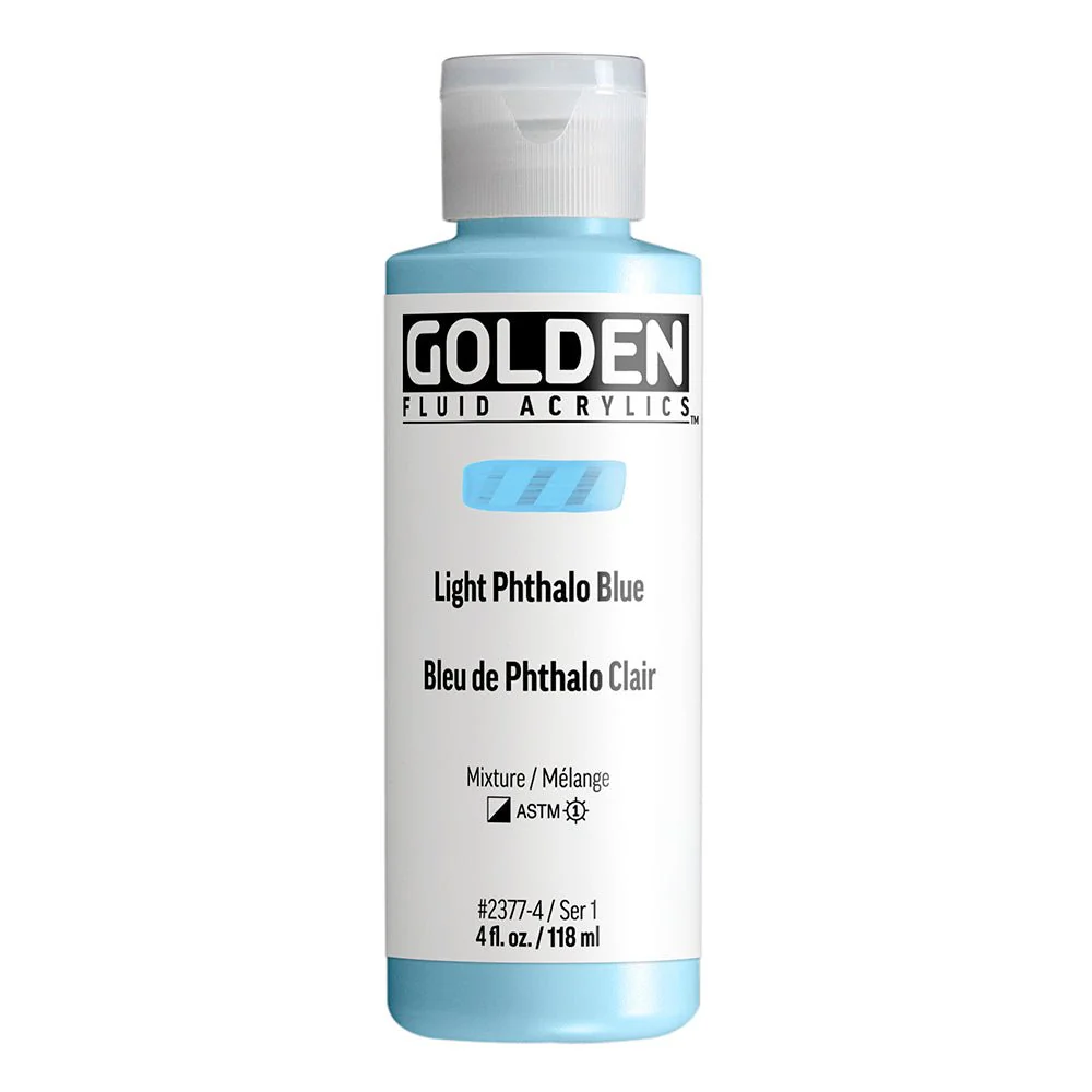 Golden Fluid Acrylic Light Phthalo Blue 4 oz