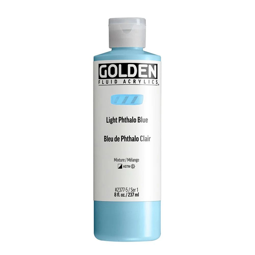 Golden Fluid Acrylic Light Phthalo Blue  8 fl. oz. / 237 ml