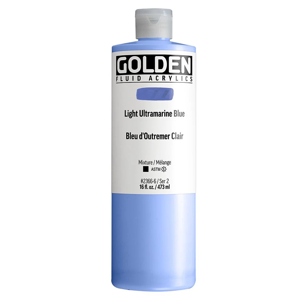 Golden Fluid Acrylic Light Ultramarine Blue 16 fl. oz. / 473 ml