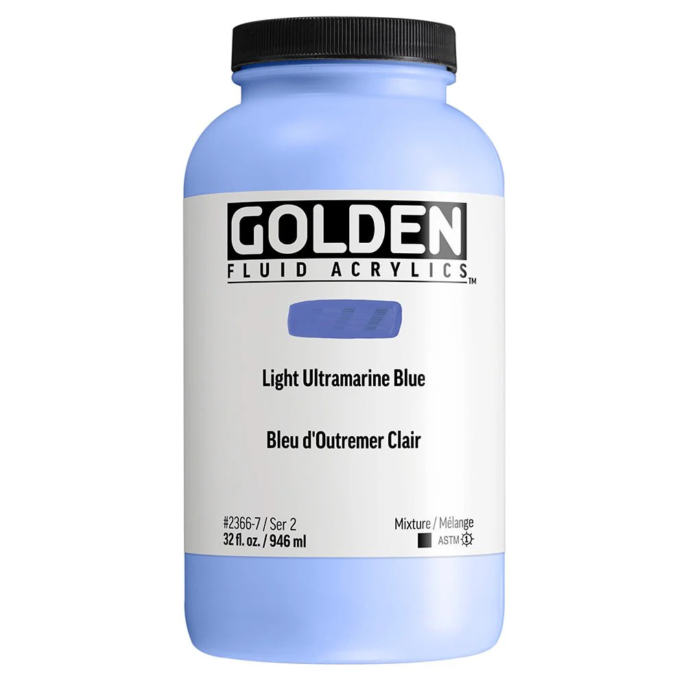 Golden Fluid Acrylic Light Ultramarine Blue 32 fl. oz. / 946 ml