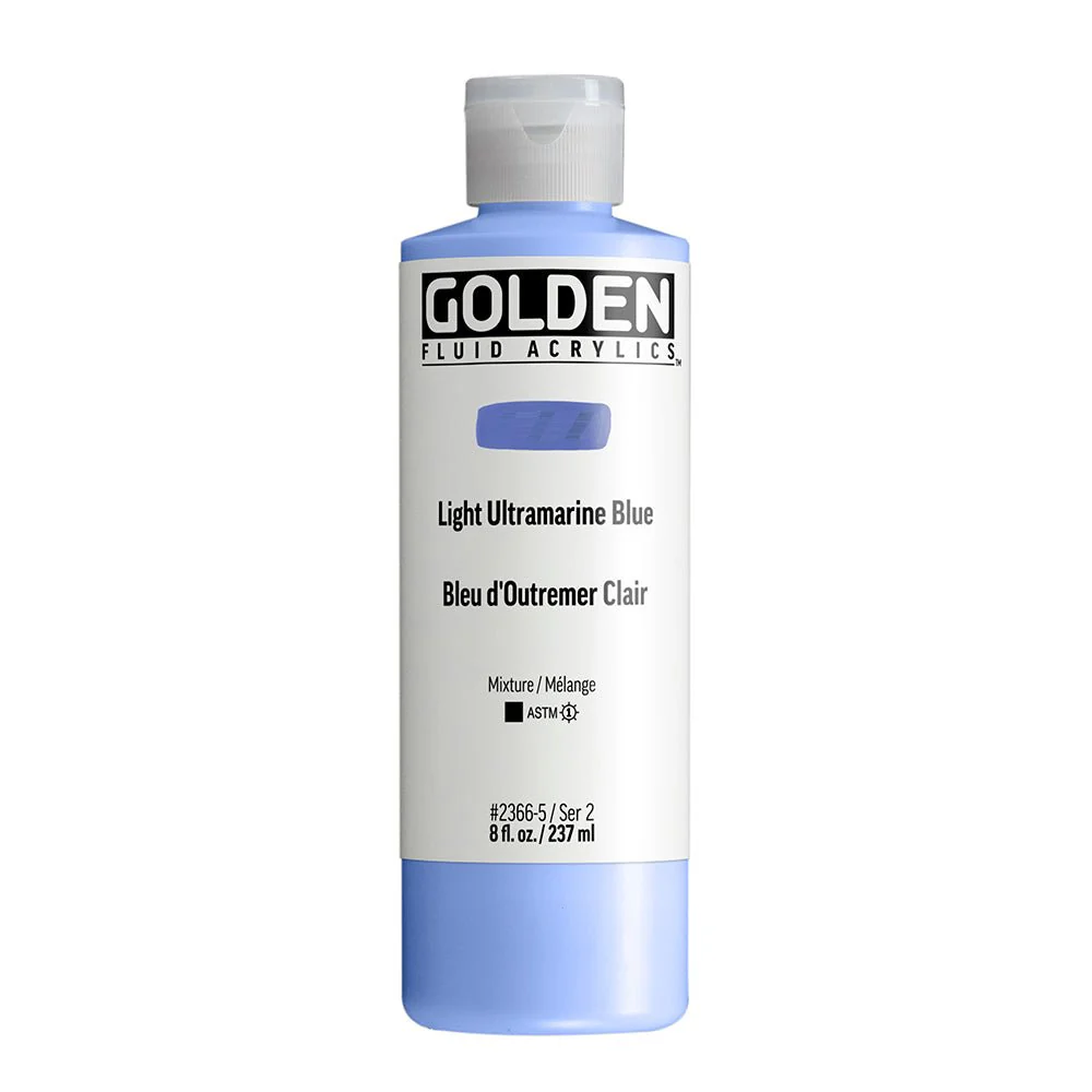 Golden Fluid Acrylic Light Ultramarine Blue 8 fl. oz. / 237 ml