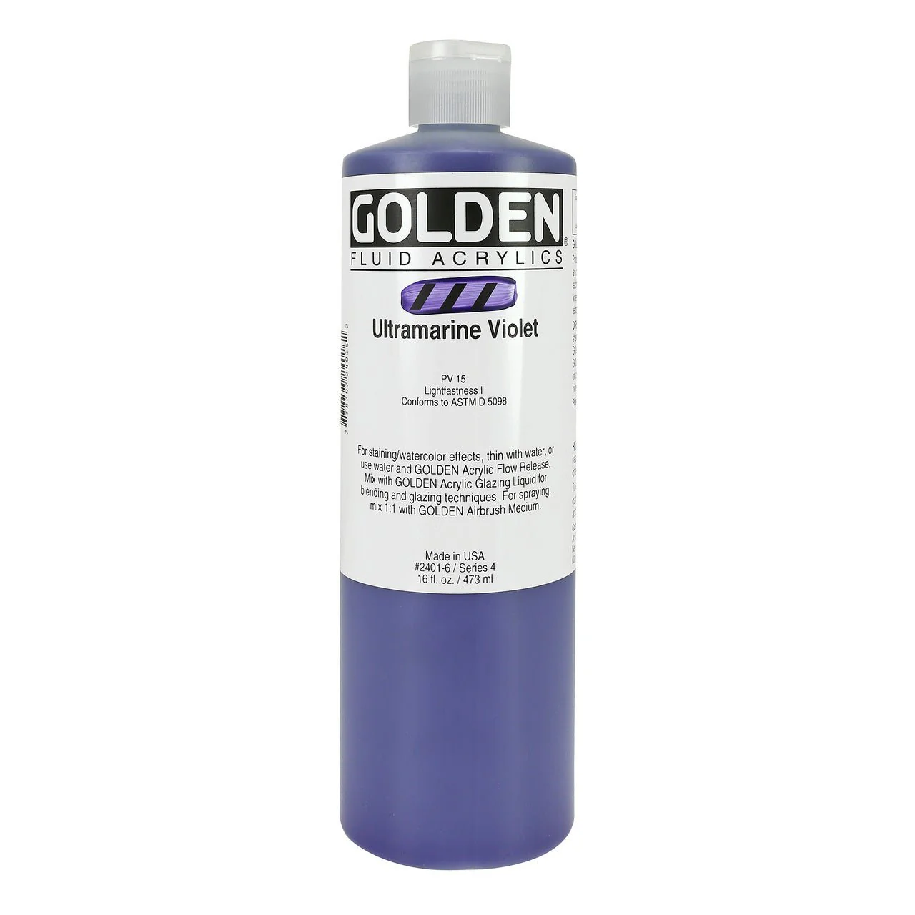 Golden Fluid Acrylic Ultramarine Violet 16 oz