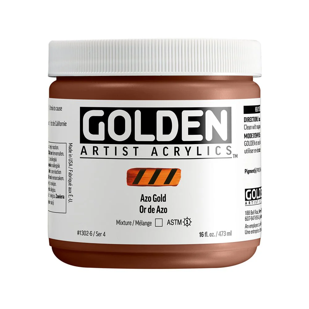 Golden Heavy Body Acrylic Azo Gold  16 oz