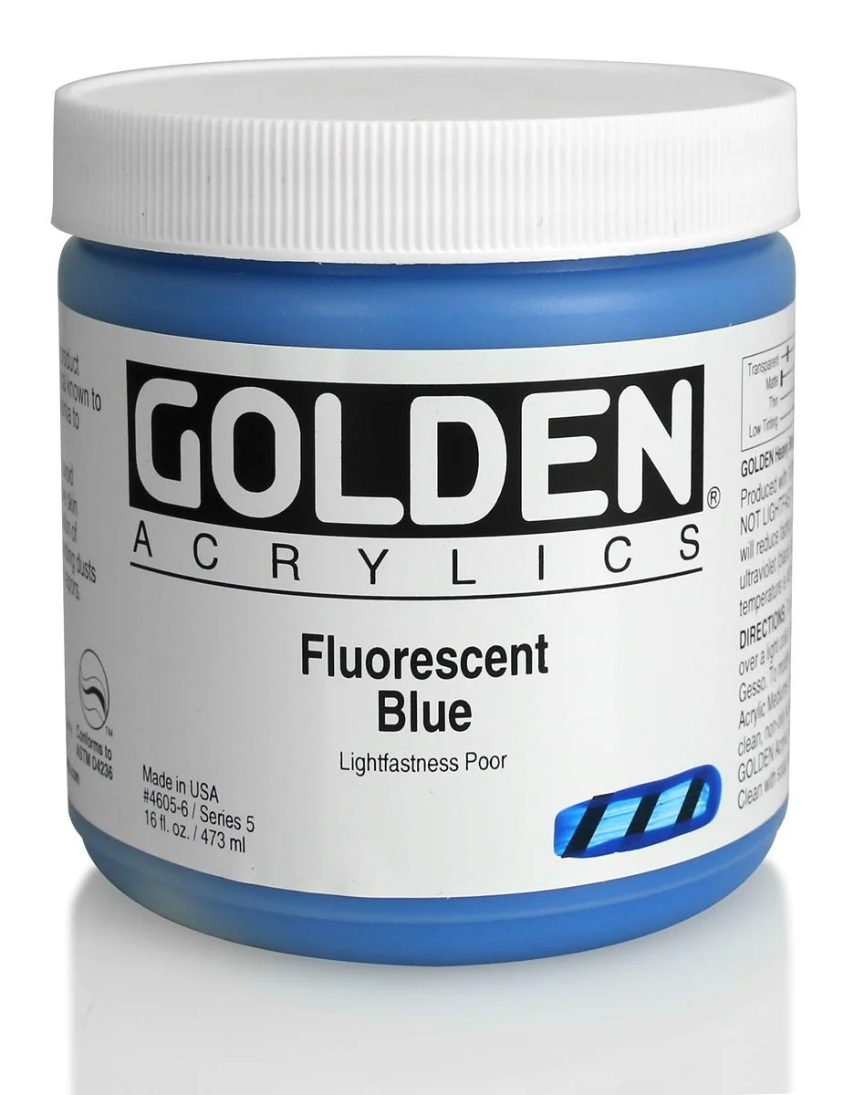 Golden Heavy Body Acrylic Fluorescent Blue 16 oz
